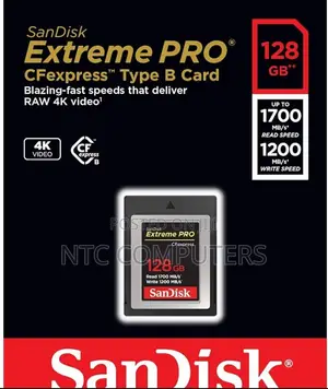 SanDisk 128GB 1700/1200 MBPS Extreme PRO CFexpress Card Type B
