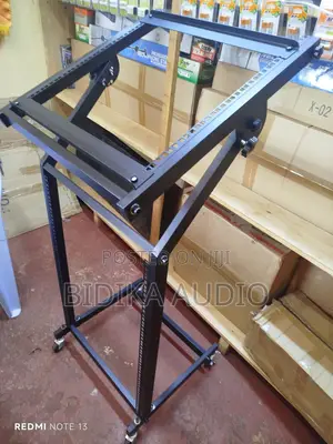 Universal 12U Rolling DJ Mixer Stand Audio Gear Rack Mount