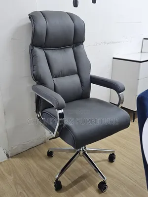 Grey Executive Leather Office Chair