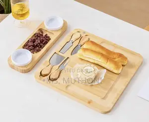 Luxury Elegant Bamboo Charcuterie Serving Platter Wooden Cheese Board