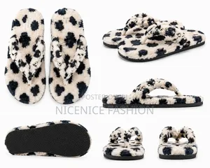 Cow Plush Flip-Flops