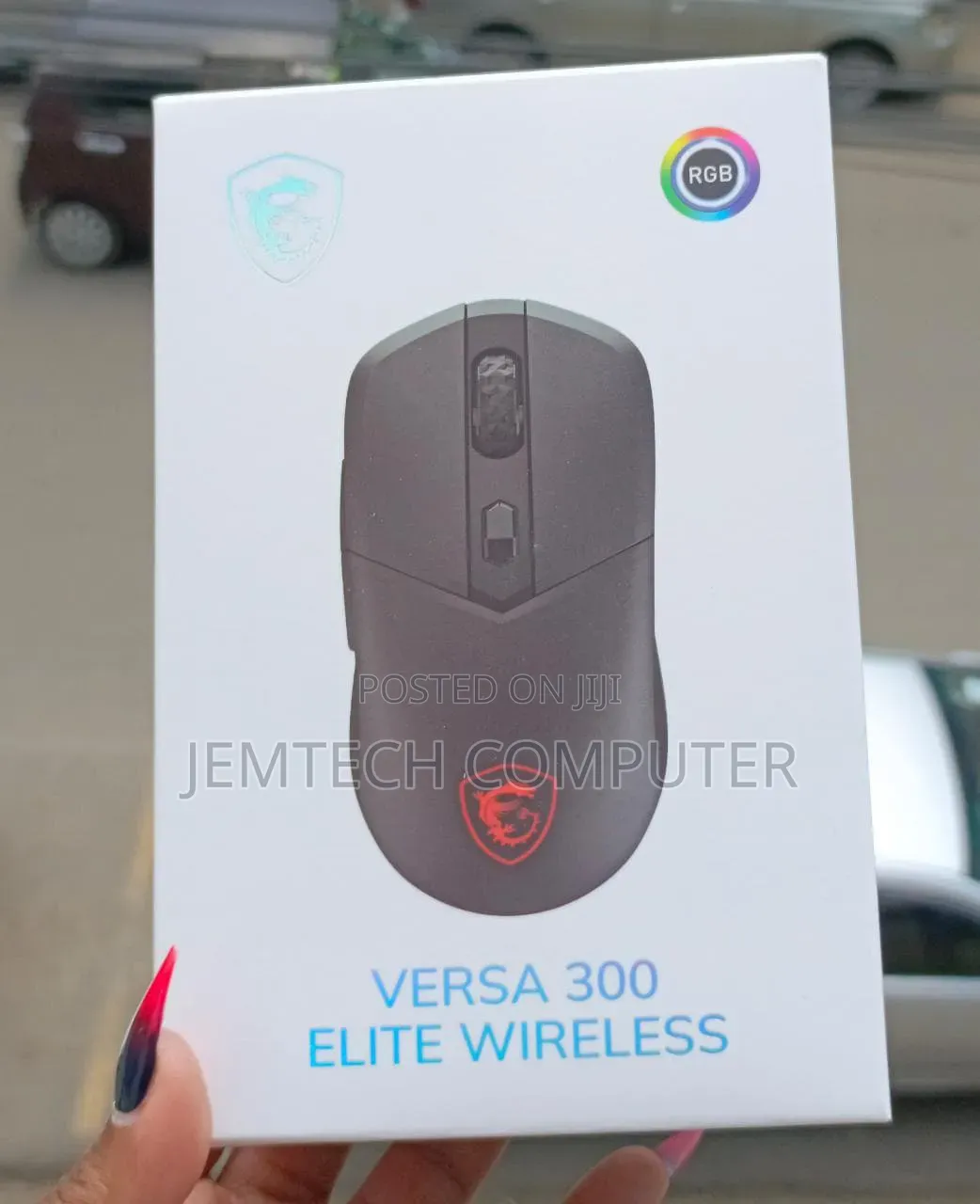 MSI Versa 300 Elite Wireless White Gaming Mouse - 26000 DPI Sensor