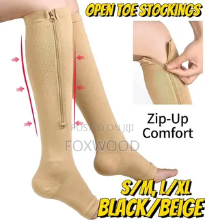 *Long Zipper Compression Socks Open Toe