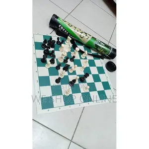 Leather Chess Game 50*50cm With Roll-Up Vinyl Board Mat