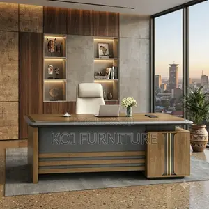 Office Desk; 1.8M Luxury Executive Office Desk With Storage Cabinet