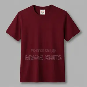 Maroon Round Neck T Shirt Cotton Fashion