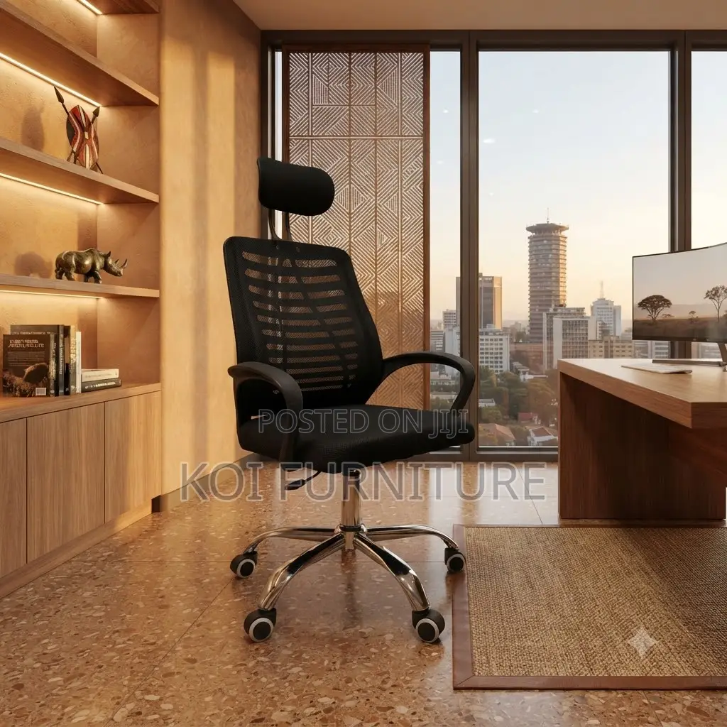 Office Chairs; Adjustable Headrest Office Mesh Chairs