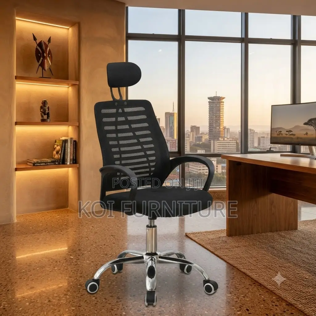 Office Chairs; Adjustable Headrest Office Mesh Chairs