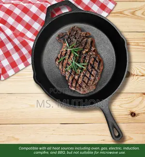 High Heat Retention Pre-Seasoned Cast Iron Skillet (30 Cm)