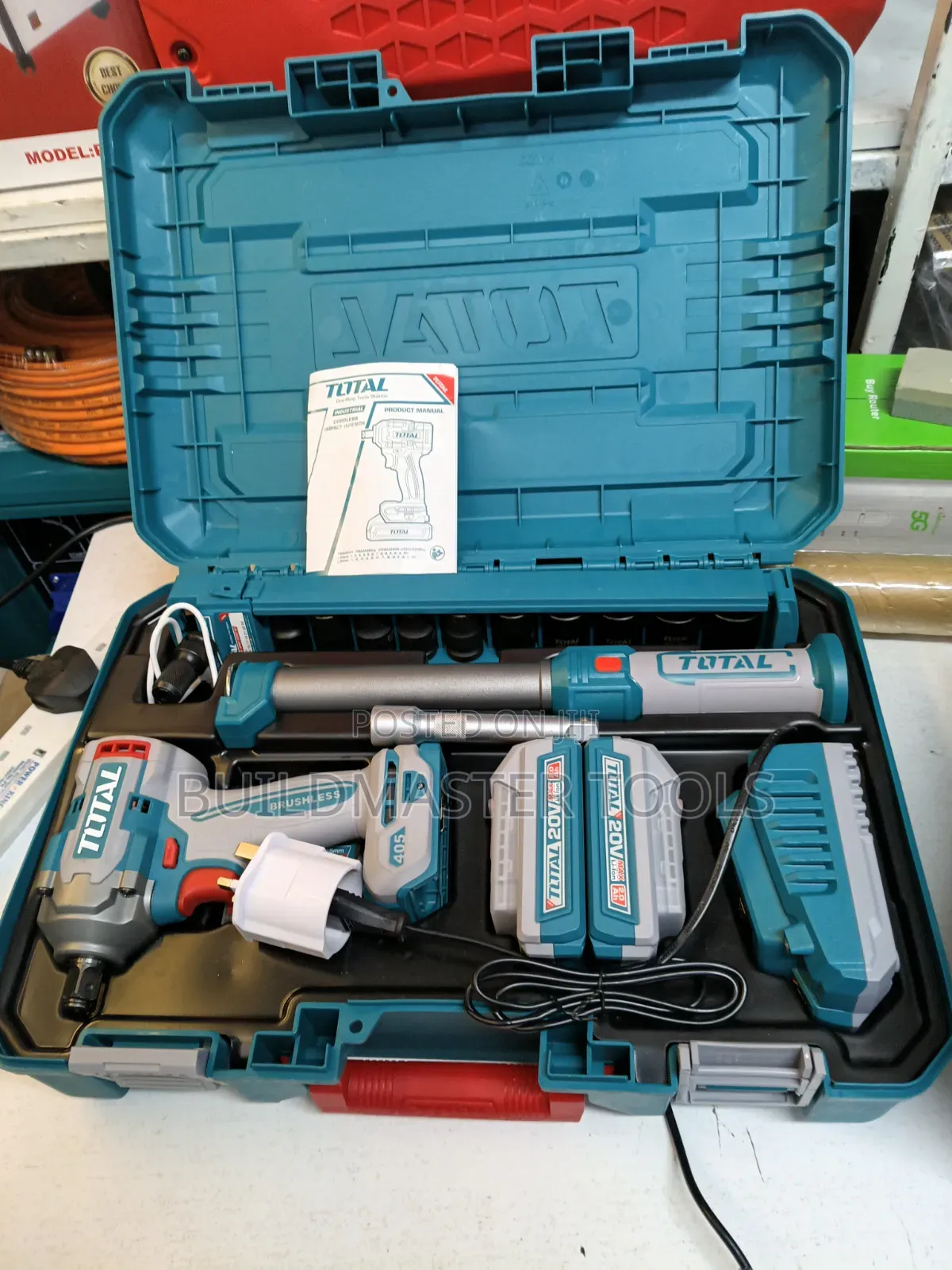 TOTAL Tools 20V Li-Ion Cordless Impact Wrench Combo Kit