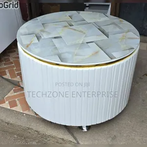 White Executive Modern Round Quality Coffee Table 