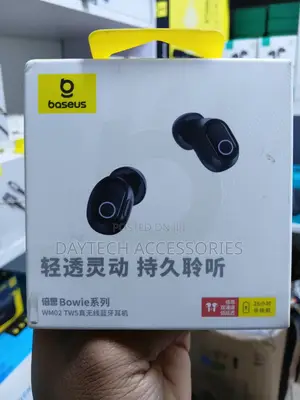 Baseus Bowie WM02 True Wireless Earphones in Black.