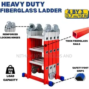 4by3 (Red) Aluminium Multi-Purpose Ladder 12ft