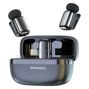Porodo Wireless Lavalier Microphones Lightning Noise Reduction