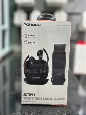 Porodo ActiveX Smart Fitness Band Earbuds With Built in Earbuds