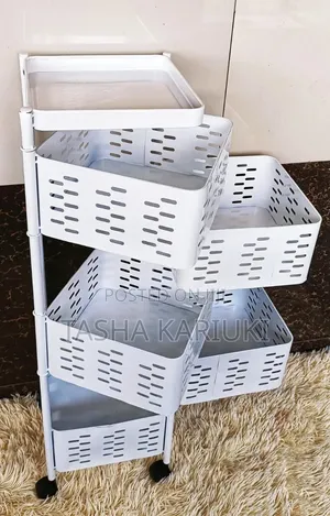 High Quality Metallic Kitchen Rack White