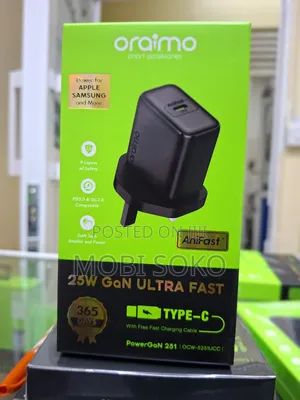 Oraimo PowerGaN 251 + C to C Cable 25W GaN Charger