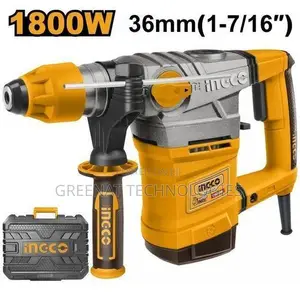 INGCO Industrial 1800W Rotary Hammer Drill With Case + Accessories
