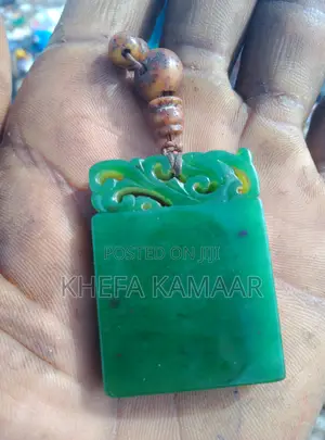 Genuine Carved Green Gemstone Pendant