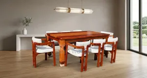 Contemporary Solid Wood Six-Seater Dining Collection