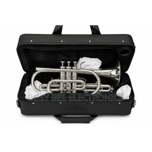Silver Pocket Trumpet With Carry Case