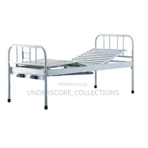 2-Crank Manual Hospital Bed With a Metal Frame