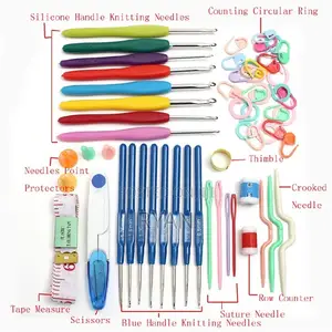 Full Set 16 Size Crochet Hooks Needles Stitches Knitting Craft Case