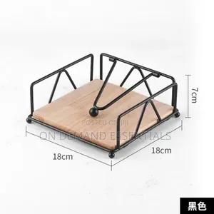 Napkin/ Serviette Holder With Bamboo Wood Base