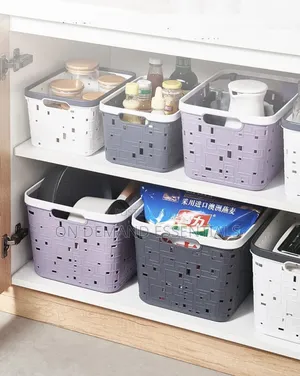 Large Binded Plastic Storage Basket