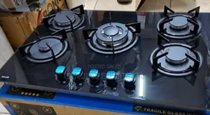 New Bolesi Inbuilt 5 Burner Full Gas Tampared Glass Cooker (Inbuilt)