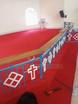 Red Wall to Wall Carpet Church Carpets Environmental Friendly Justin