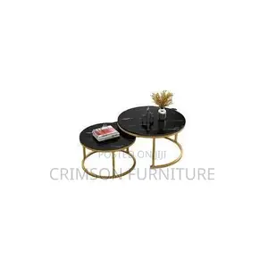 Glass Marble-Effect Nesting Coffee Table