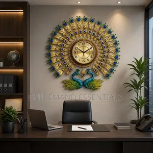 Double Head Peacock Wall Clock