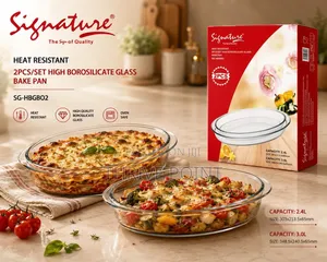 2 PCS Oval Glass Bake Pan Set