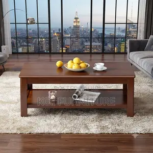 Coffee Table; Executive Natural Log Wooden Mahogany Coffee Table