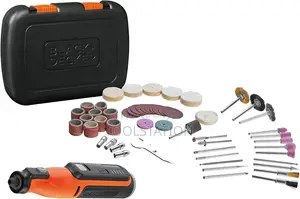 Rotary Tool Cordless 7.2v + 52pc Acc Bcrt8ik-Xj Black and Decker