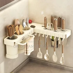 Multifunctional Wall Mounted Cutlery Storage Rack