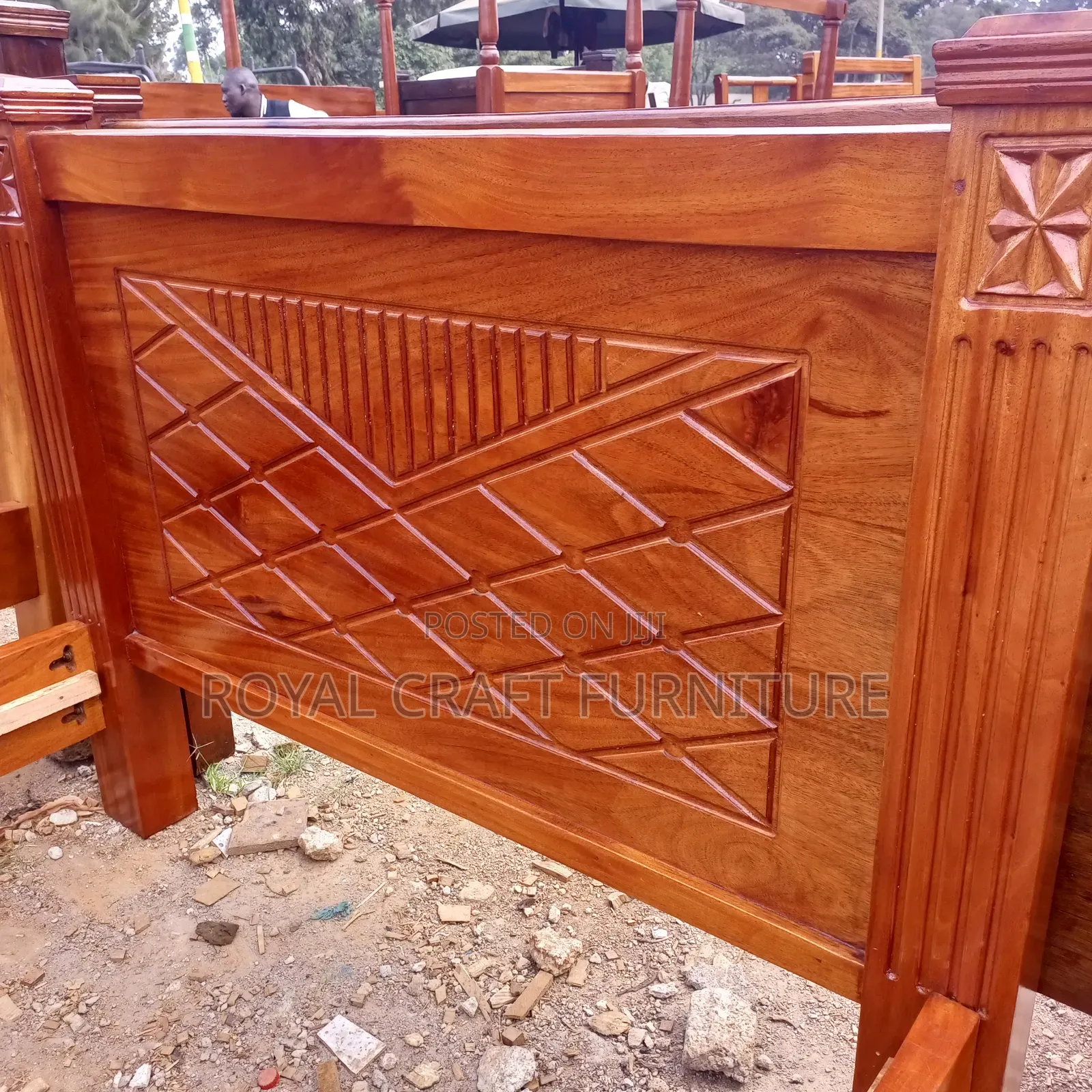 Premium 6x6 Solid Mahogany Bed – Expertly Crafted Sturdy