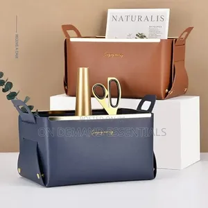 PU Leather Collapsible Sundries Storage Basket/Organiser