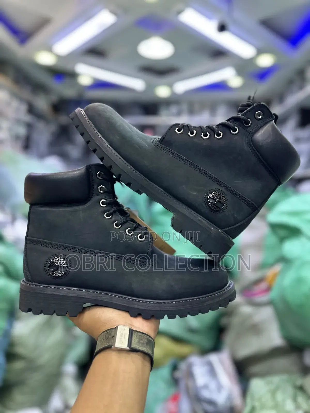 Black Timberland Leather Boots