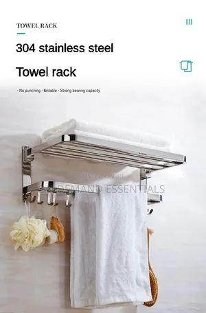 Aluminum Premium Heavy Duty Bathroom Wall Mounted Towel Rack Accessory