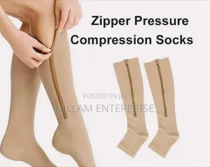Long Zipper Compression Socks Open Toe*