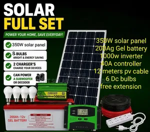 350W Solar - 200Ah Battery - 1000w Inverter - 40A Controller System