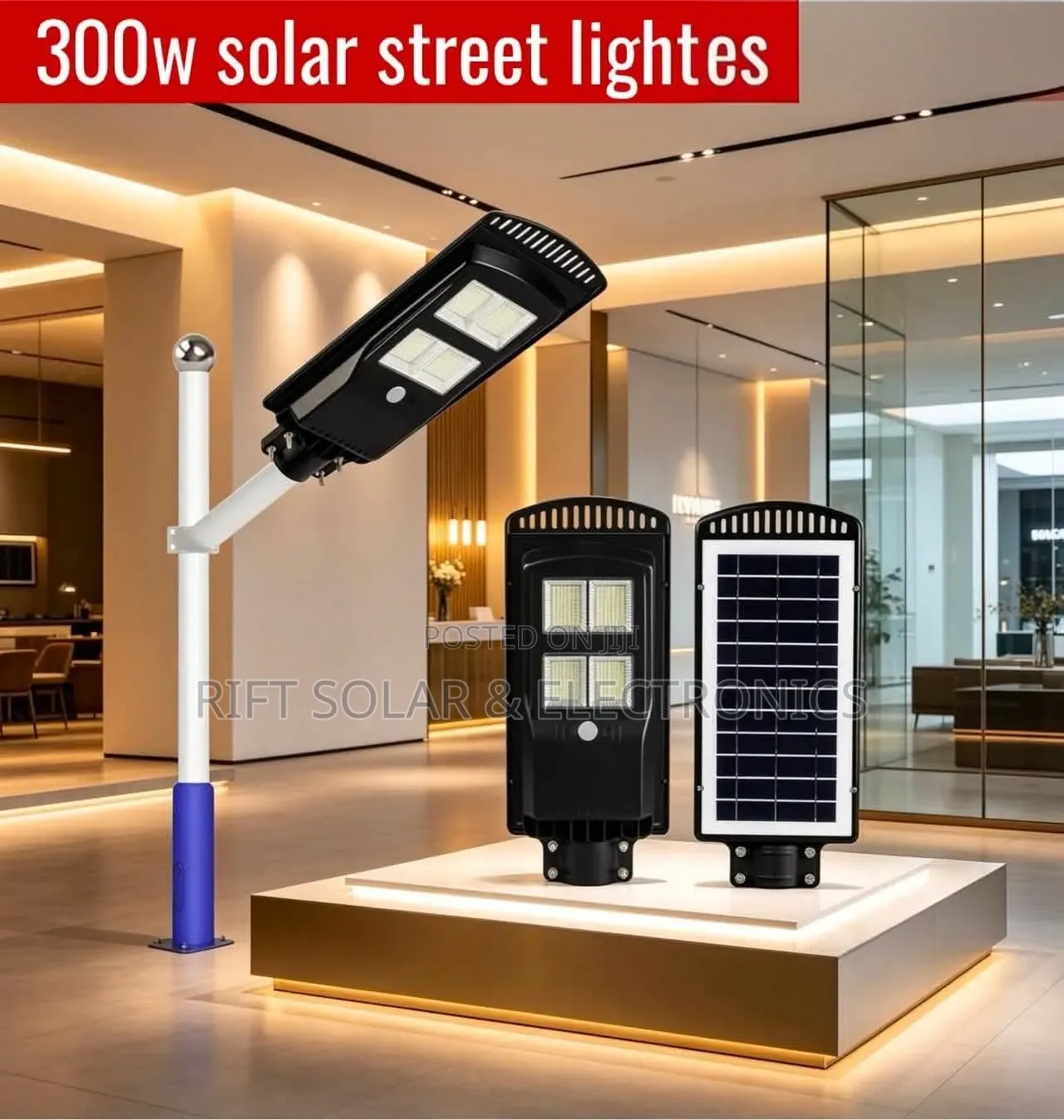 300 Watts Solar Floodlight 11 Hours Straight Light Auto Sensor