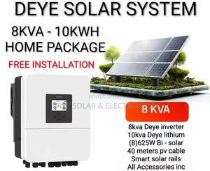 Deye 8kva - Deye 10kwh Lithium - (8)625W Solar - Free Installation