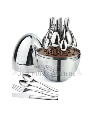 36pc Executive Egg-Shaped Cutlery Set Silver