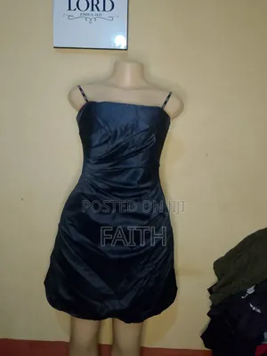 Black Satin Dress and White Off Shoulder Dress
