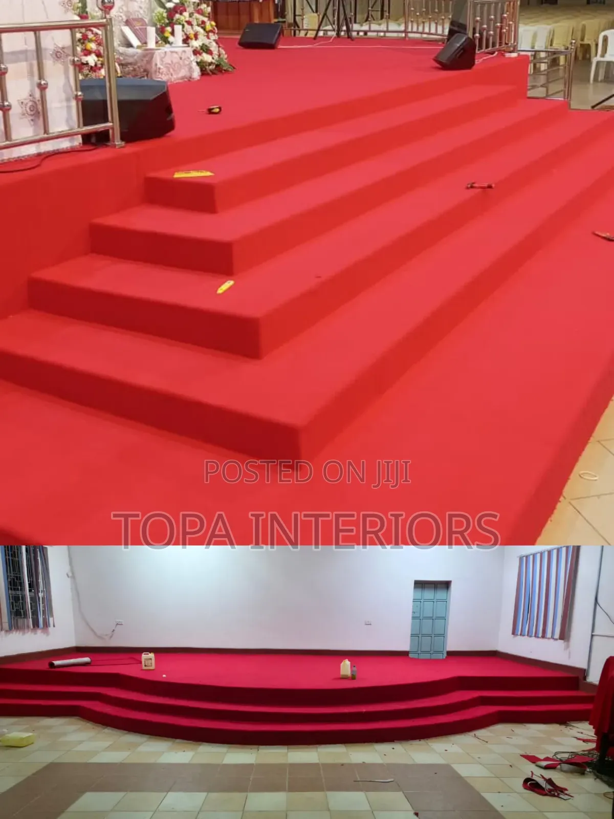 Red Delta Church Carpets for Altar Decoration