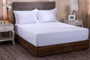 Cotton Stripped White Bedsheets