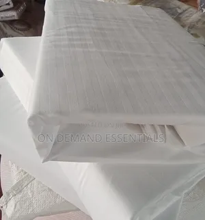 Cotton Stripped White Bedsheets